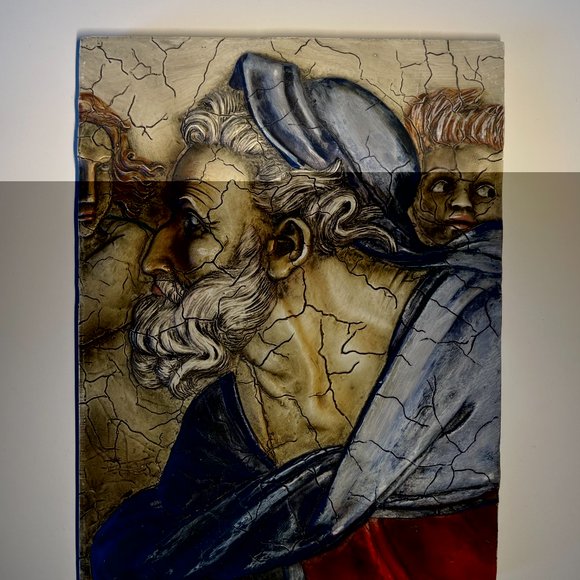 Vintage SISTINE CHAPEL WALL PLAQUE Michelangelo - Italian Renaissance Art - Picture 3 of 9